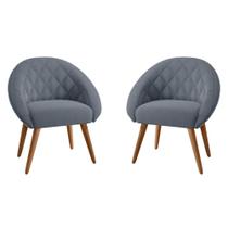 Conjunto Poltrona Decorativa Maricá Inca Chumbo Conjunto Poltrona Decorativa Maricá Inca Chumbo