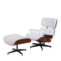 Conjunto Poltrona e Puff Charles Eames - Branca