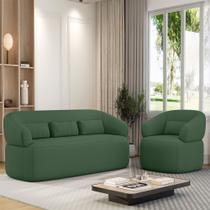 Conjunto Poltrona e Sofá Living Orgânico Duomo 1,30m Just Time