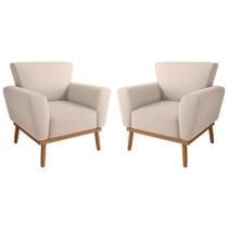 Conjunto Poltrona para Sala de Recepção Viana Inca Areia