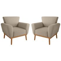 Conjunto Poltrona para Sala de Recepção Viana Inca Castor