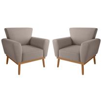 Conjunto Poltrona para Sala de Recepção Viana Inca Sépia