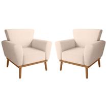 Conjunto Poltrona para Sala de Recepção Viana Linha Bege