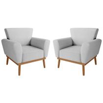 Conjunto Poltrona para Sala de Recepção Viana Linha Cinza