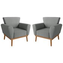Conjunto Poltrona para Sala de Recepção Viana Linha Grafite