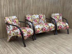 Conjunto Poltronas Braço Madeira Floral 66 México Conjunto Poltronas Braço Madeira Floral 66 México
