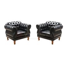 Conjunto Poltronas Chesterfield Elisabeth Via Encanto Courano Preto