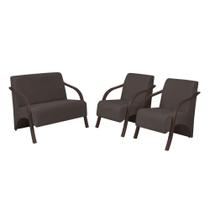 Conjunto Poltronas Vênus Braço Madeira D Salla Marrom Conjunto Poltronas Vênus Braço Madeira D Salla Marrom