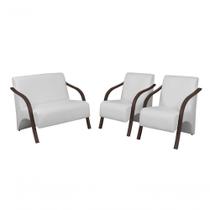 Conjunto Poltronas Vênus Pés Madeira material sintético Branco Conjunto Poltronas Vênus Pés Madeira material sintético Branco