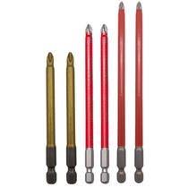 Conjunto Ponta Bits PH2 90mm + 127mm + 150mm Kit 6 Magnética Philips Parafusadeira Antiderrapante Ponteira Haste longa