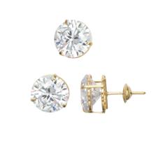 Conjunto Ponto de Luz 8mm Brinco + Pingente de Ouro 18k