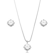 Conjunto ponto de luz cristal banhado em ródio branco