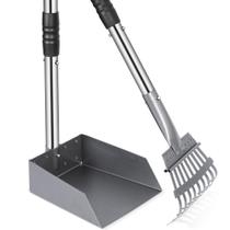 Conjunto Pooper Scooper, bandeja e ancinho para cocô de cachorro Heeyoo com alça Conjunto Pooper Scooper, bandeja e ancinho para cocô de cachorro Heeyoo com alça