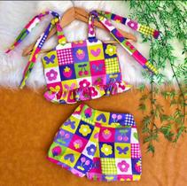 Conjunto Pop Colors Daminha Floral Conjunto Pop Colors Daminha Floral