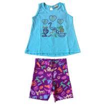 Conjunto Pop Fun Bata e Bermuda Ciclista Infantil Feminino - Have Fun