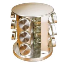 Conjunto Porta Condimento Vidro Giratório Tampa Inox Cozinha Conjunto Porta Condimento Vidro Giratório Tampa Inox Cozinha