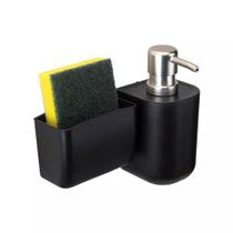 Conjunto Porta Detergente c/Esponja 3M Black - Arthi