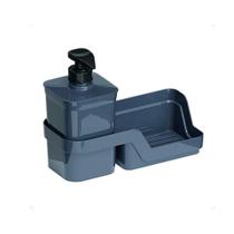 Conjunto Porta Detergente de Plástico 500ml Suporte para Sabão e Esponja Organizadores de Pia Nitron Conjunto Porta Detergente de Plástico 500ml Suporte para Sabão e Esponja Organizadores de Pia Nitron