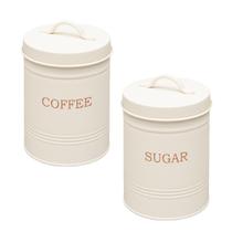 Conjunto Porta Mantimentos 2 Peças Cafe Açucar Tampa Aço 11cm Organização Cozinha Premium Conjunto Porta Mantimentos 2 Peças Cafe Açucar Tampa Aço 11cm Organização Cozinha Premium
