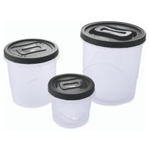 Conjunto porta mantimentos Clic rosca 3 peças Plasutil ref.13915 Conjunto porta mantimentos Clic rosca 3 peças Plasutil ref.13915