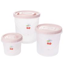 Conjunto porta mantimentos Decora rosca 3 peças rosa Plasutil ref.3707 Conjunto porta mantimentos Decora rosca 3 peças rosa Plasutil ref.3707