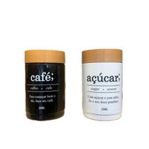 Conjunto Porta Mantimentos Pote Café Açúcar Decorativo 1,15L