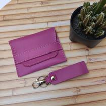 Conjunto Porta Moeda e Chaveiro de Sintético