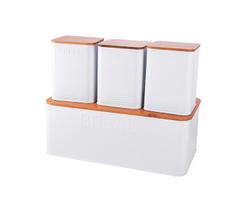 Conjunto Porta Pão Mimo BH23353 Inox Branco Conjunto Porta Pão Mimo BH23353 Inox Branco