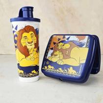 Conjunto Porta Sanduíche e Copo Com Bico Simba E Mufasa Da Tupperware