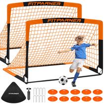 Conjunto portátil de 2 gols de futebol para crianças FITPARNER 122x91 cm