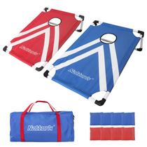 Conjunto portátil Nattork Cornhole com 2 pranchas e 8 bolsas Conjunto portátil Nattork Cornhole com 2 pranchas e 8 bolsas