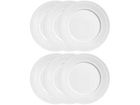 Conjunto Porto Brasil com 6 Pratos Raso Roma Branco Conjunto Porto Brasil com 6 Pratos Raso Roma Branco