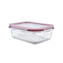 Conjunto Pote Hermético Vidro Marmita 370ml com 4 travas na tampa