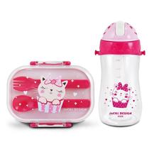 Conjunto Pote p/ lanche de 2 Andares e Garrafa Infantil 460ml - Jacki Design