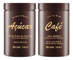 Conjunto Pote Plástico Porta Mantimento Açúcar E Café 1,5 litros