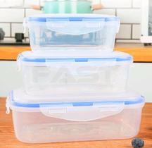 Conjunto Pote Plastico transparente 500ml 1000ml 1500ml