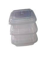 Conjunto pote quadrado com tampa (3 peças)