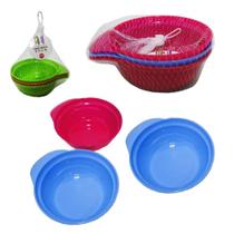 Conjunto Pote / Tigela Plastico Redondo Alca Colors 3 Pecas - Blessed Conjunto Pote / Tigela Plastico Redondo Alca Colors 3 Pecas - Blessed