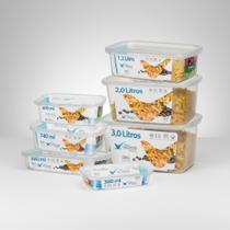 Conjunto Potes 8 Peças Multiuso S/bpa Geladeira Micro-ondas