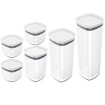 Conjunto Potes Herméticos Para Alimentos 450ml 1000ml 1500ml 2000ml Branco