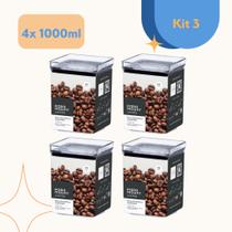 Conjunto Potes Organizadores Herméticos Empilháveis Acrílico Armazenamento Conservação de Alimentos Conjunto Potes Organizadores Herméticos Empilháveis Acrílico Armazenamento Conservação de Alimentos