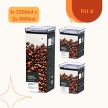 Conjunto Potes Organizadores Herméticos Empilháveis Acrílico Armazenamento Conservação de Alimentos Conjunto Potes Organizadores Herméticos Empilháveis Acrílico Armazenamento Conservação de Alimentos