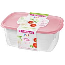 Conjunto Potes Plástico 10 Unidades 3,2L 360mL 280mL Freezer Micro-ondas Lava-louças Pratico Resistente Uso Diario Moderno com pegadores Tampa Fecha Fácil conserva alimentos