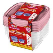 Conjunto Potes Plástico Hermético Pague 4 Leve 5 Mantimentos Cozinha - SR124/71 Sanremo Conjunto Potes Plástico Hermético Pague 4 Leve 5 Mantimentos Cozinha - SR124/71 Sanremo