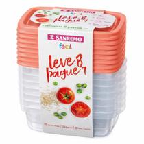 Conjunto Potes Plásticos 280ml Leve 8 Pague 7 Sanremo