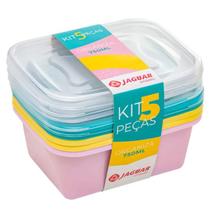 Conjunto potes quadrados 3 peças Conect Colors