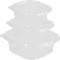 Conjunto Potes Quadrados c/ 03 Peças de Tamanhos Diferentes UNICA