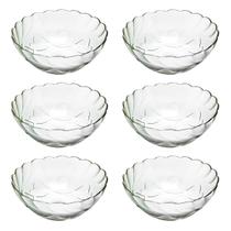 Conjunto potes sobremesa sorvete petisco 6 peças vidro 400 ml