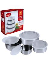 Conjunto Potes Tigelas Inox 4 Pçs Tampa Resistente Cozinha