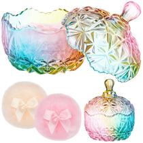 Conjunto Powder Puff Tioncy Large Body com estojo de cristal